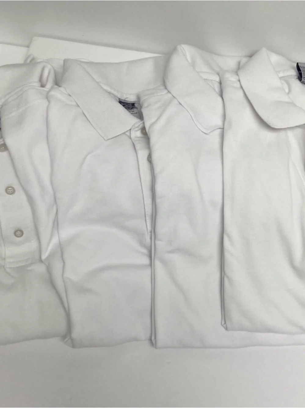 Classic Men's White Polo Shirt XL,Set of 4